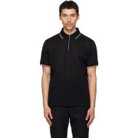Paul Smith Navy Cotton Signature Stripe Trim Zip Polo 261260M212008
