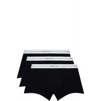 Paul Smith Three-Pack Black Organic-Cotton Mixed Stripe Boxer Briefs 261260M216010