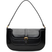 BY FAR Black Miranda Semi Patent Leather Shoulder Bag 261289F048011