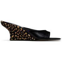 BY FAR Black Caroo Cheetah Pony Hair Heeled Sandals 261289F125012