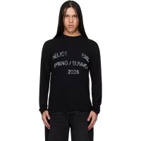 HELIOT EMIL Black Overo L/S T-shirt 261295M213016