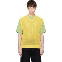 Vowels Yellow Knitted Vest 261326M206001