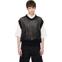 Vowels Black Knitted Vest 261326M206004
