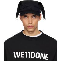 We11done Black Ear Detailed Cap 261327M139001