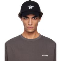 We11done Black WD One Logo Cap 261327M139007