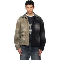We11done Black & Beige Half and Work Jacket 261327M180002