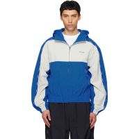 We11done Blue & Gray Logo Tape Track Jacket 261327M180007