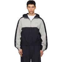We11done Black & Gray Logo Tape Track Jacket 261327M180008