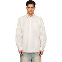 We11done White Striped Basic Shirt 261327M192009