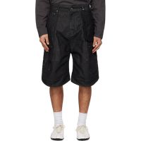 We11done Black Carpenter Denim Shorts 261327M193005