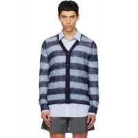 We11done Blue Striped Cardigan 261327M200000
