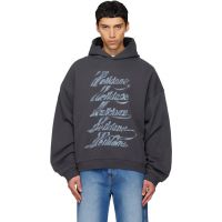Gray WE11DONE Multi-Logo Hoodie 261327M202006