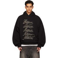 We11done Black Se11done Multi-Logo Hoodie 261327M202007