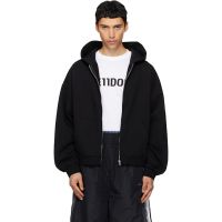 Black WE11DONE Zip-Up Hoodie 261327M202009