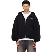 Black WE11DONE Zip-Up Hoodie 261327M202012