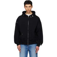 We11done Black Rose & Piercing Zip-Up Hoodie 261327M202013