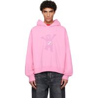 We11done Pink Pigment New Teddy Logo Hoodie 261327M202016