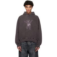 We11done Gray Pigment New Teddy Logo Hoodie 261327M202017
