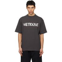 Gray We11done Graffiti Logo T-shirt 261327M213002