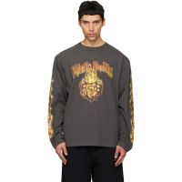 We11done Gray Fire Long-Sleeved T-shirt 261327M213006