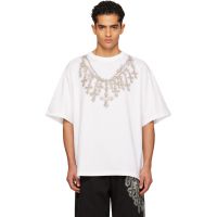 We11done White Cross Necklace T-shirt 261327M213009