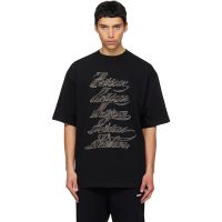 Black WE11DONE Multi Logo T-shirt 261327M213015