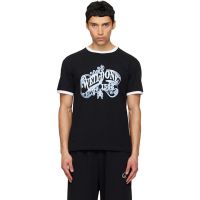 We11done Black Vintage Logo Ringer T-shirt 261327M213016