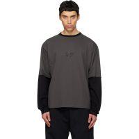 Gray WE11DONE Layered Long-Sleeve T-shirt 261327M213017