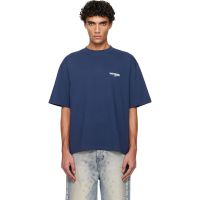 We11done Navy 1506 Wave Logo T-shirt 261327M213037