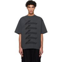 Gray We11done Front Logo T-shirt 261327M213049