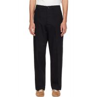Merz b. Schwanen Black 1920s Cotton Twill Worker Chino Trousers 261328M191001