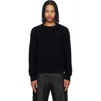 Merz b. Schwanen Black Sturdy Ribbed Cotton Sweater 261328M201004