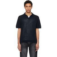 Merz b. Schwanen Navy Cotton Short Sleeve Polo 261328M212000