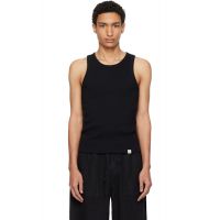 Merz b. Schwanen Black Iconic Ribbed Cotton Tank Top 261328M214000