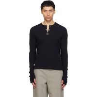CARRER SSENSE Exclusive Black Lis Henley 261329M211006