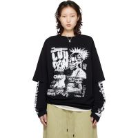 LUU DAN Black Double Deck T-shirt 261331F110006