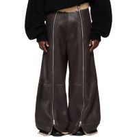 LUU DAN SSENSE Exclusive Brown Shearling Flight Pants 261331M189001