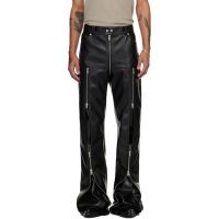 LUU DAN Black Zipped Riot 5-Pocket Faux-Leather Pants 261331M189002