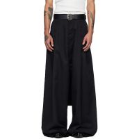 LUU DAN Black Lowline Trousers 261331M191002
