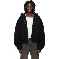 LUU DAN SSENSE Exclusive Black Wadded Hoodie 261331M202000