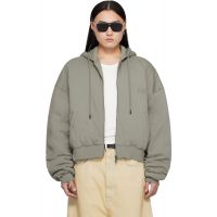 LUU DAN Gray Wadded Hoodie 261331M202005