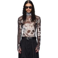 LUU DAN Black Masked Mesh Top 261331M205001