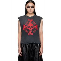 LUU DAN Gray Wadded Sleeveless T-shirt 261331M213010