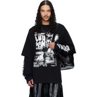 LUU DAN Black Double Deck T-shirt 261331M213012