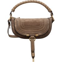 Chloe Taupe Suede Leather Mini Marcie Shoulder Bag 261338F048000