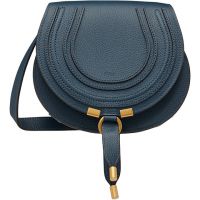 Chloe Navy Grained Leather Small Marcie Saddle Bag 261338F048010