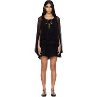 Chloe Black Silk Mousseline Cape Minidress 261338F052001