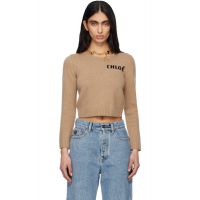 Chloe Brown Chunky Wool Knit Sweater 261338F096002