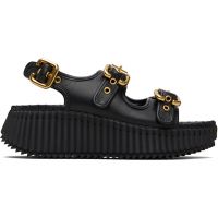 Chloe Black Nama Wedge Sandals 261338F124002