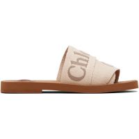 Chloe Beige & Brown Woody Sandals 261338F124003